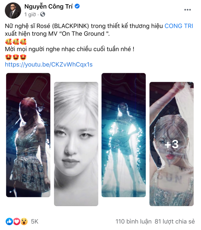 Korean idol BlackPink's Rose looks gorgeous in Vietnamese designer’s dress